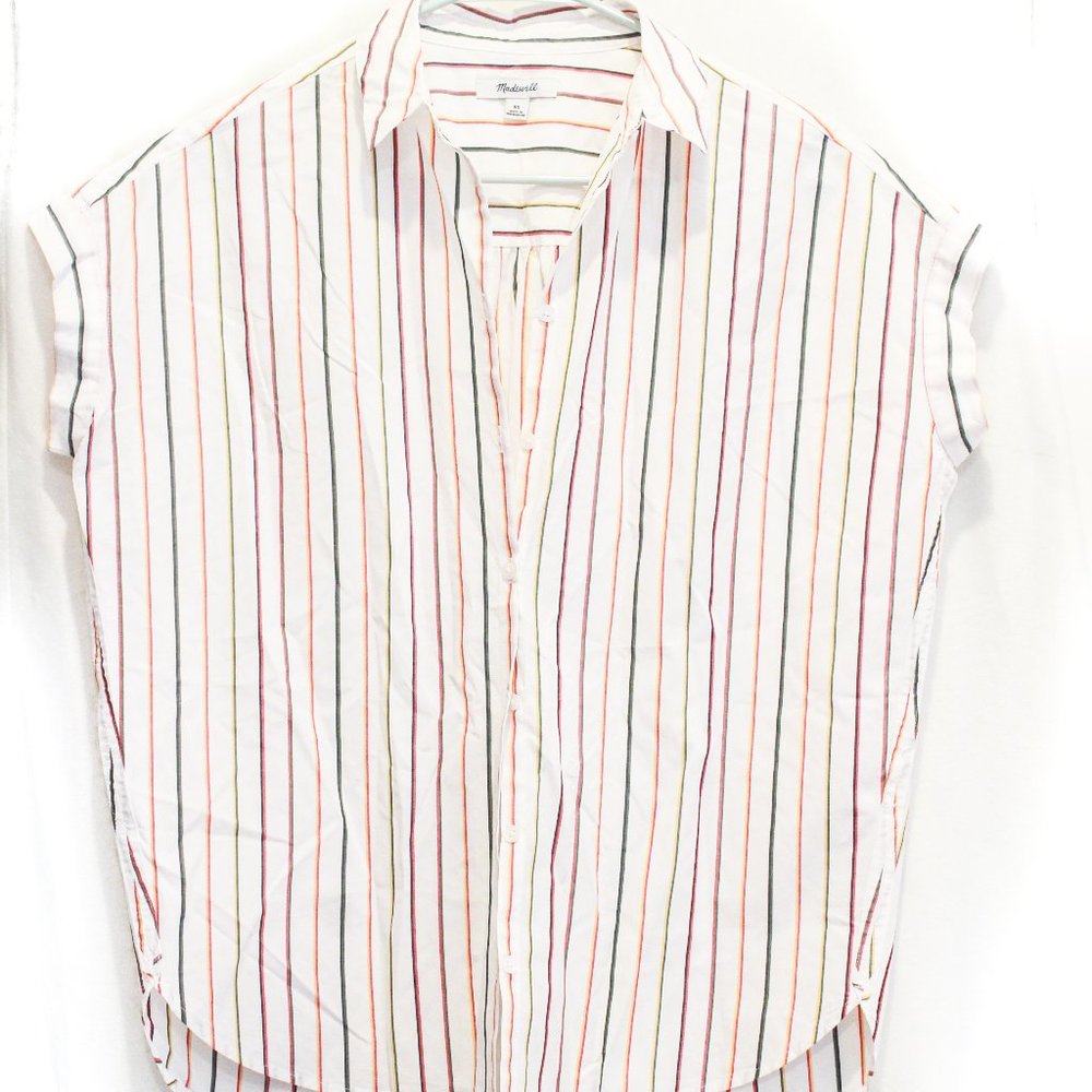 Madewell, Color Striped Collared Tee